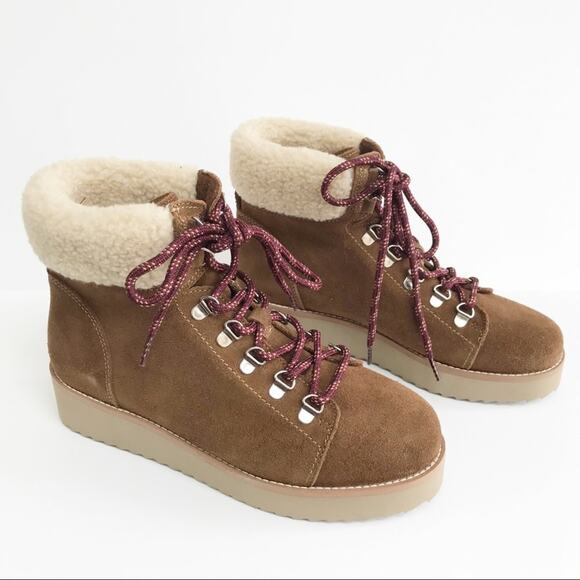 Sam Edelman Franc Lace Up Hiking Boot Toffee - Picture 1 of 4